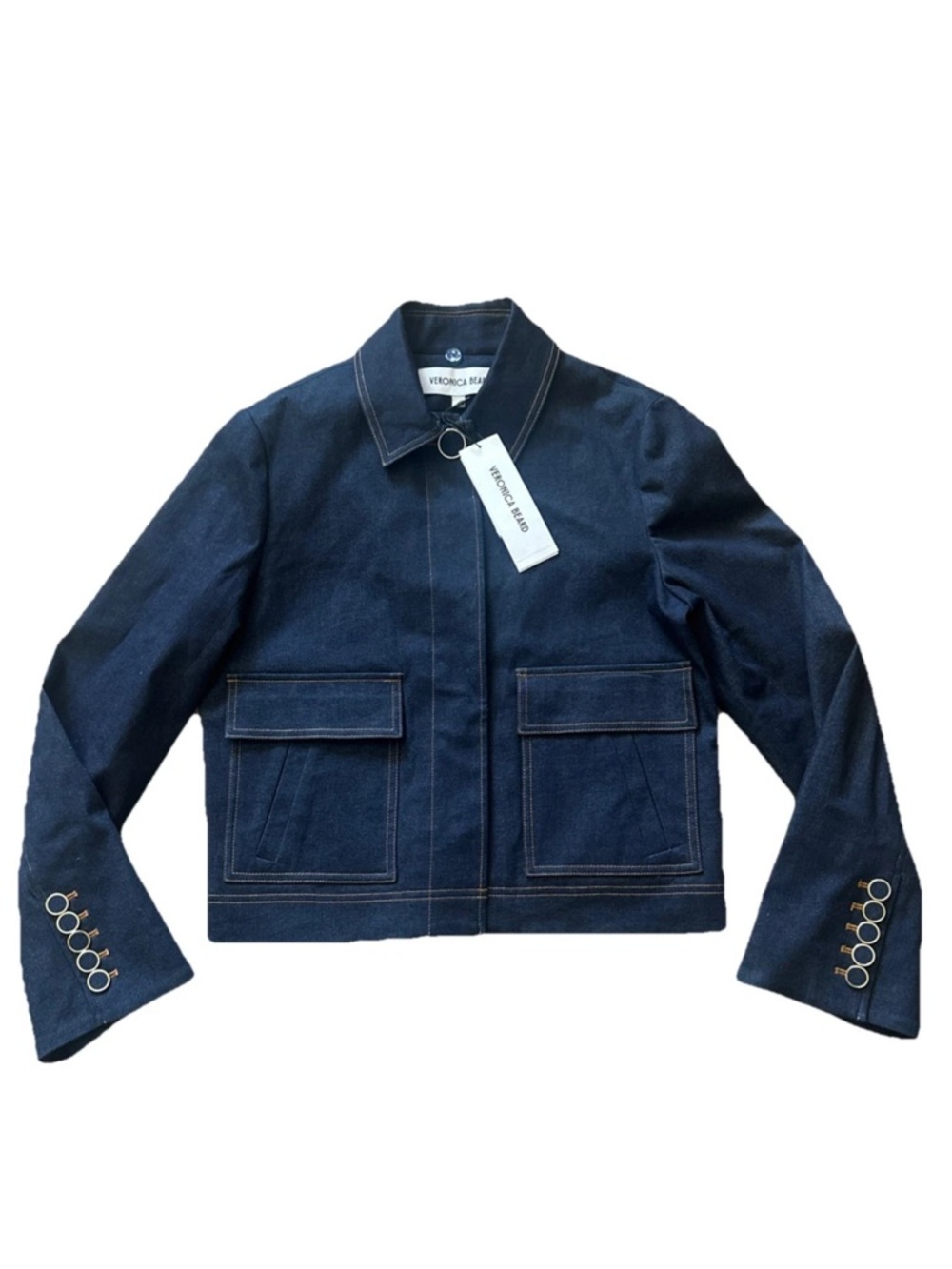 Veronica Beard Denim Jacket Barrington - NWT $898 Size 8 - Picture 12 of 16
